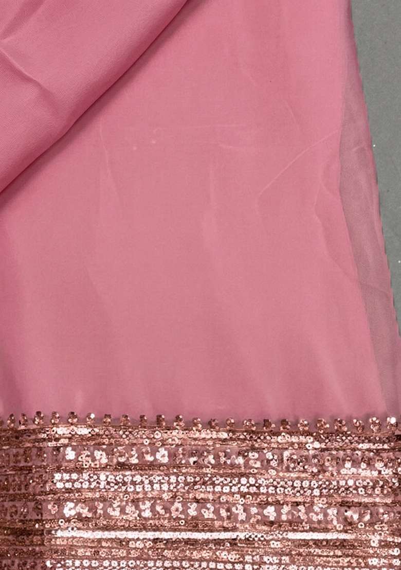 Pink Sequin Shimmer Lehenga Set - Indya