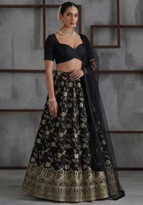 Black Tissue Lehenga Set