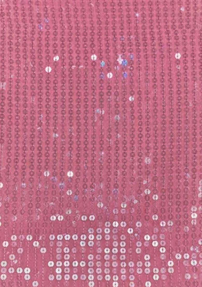 Pink Sequin Georgette Lehenga Set - Indya