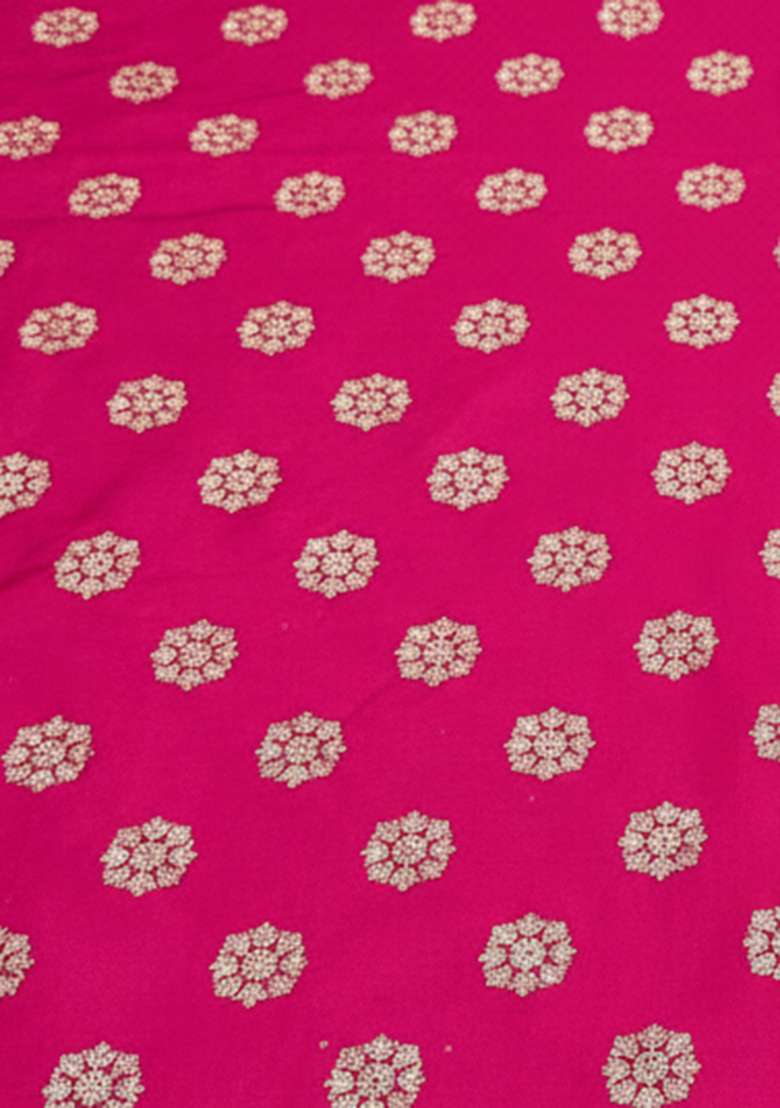 Rani Pink Silk Blend Lehenga Set - Indya