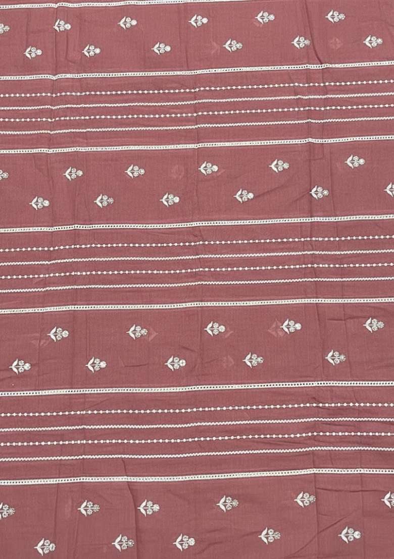Mauve Embroidered Chanderi Lehenga Set - Indya