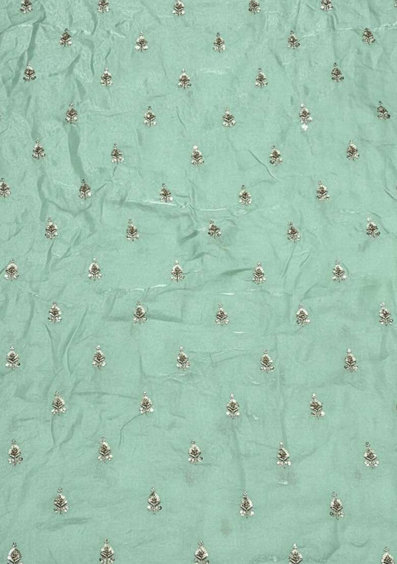 Mint Silk Blend Lehenga Set with Printed for Diwali | Wedding & Festive Wear - Indya