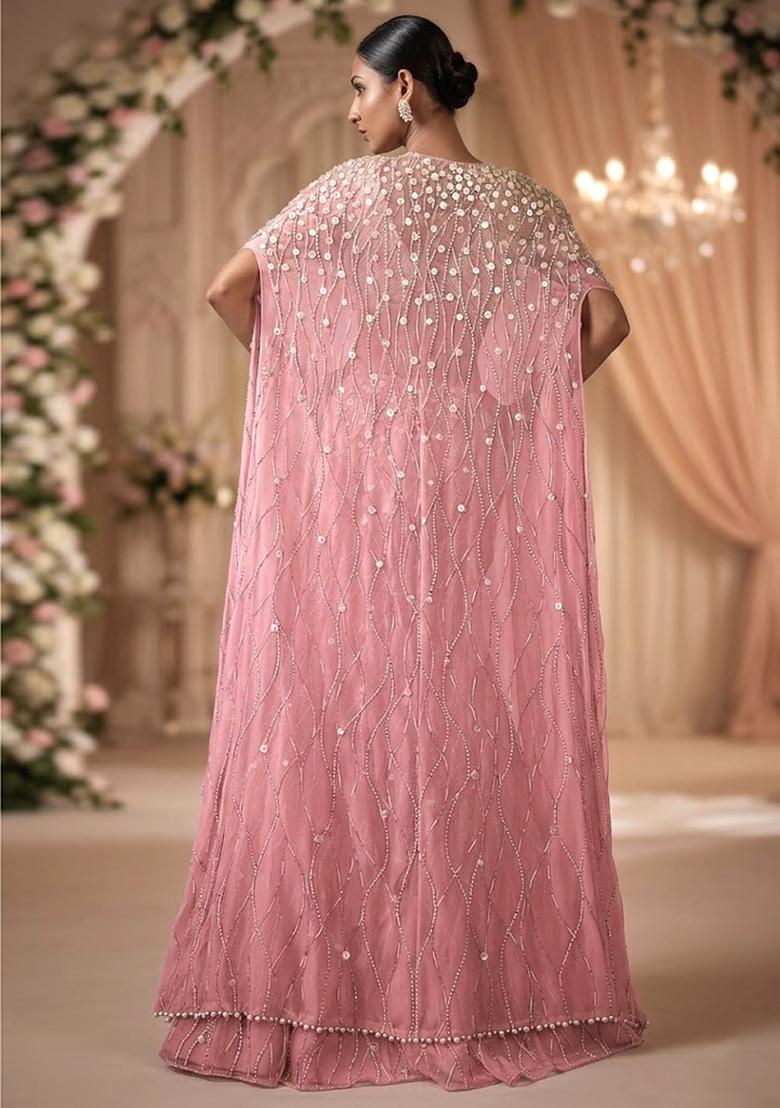 Blush Pink Embellished   Bridal Lehenga Set - Indya