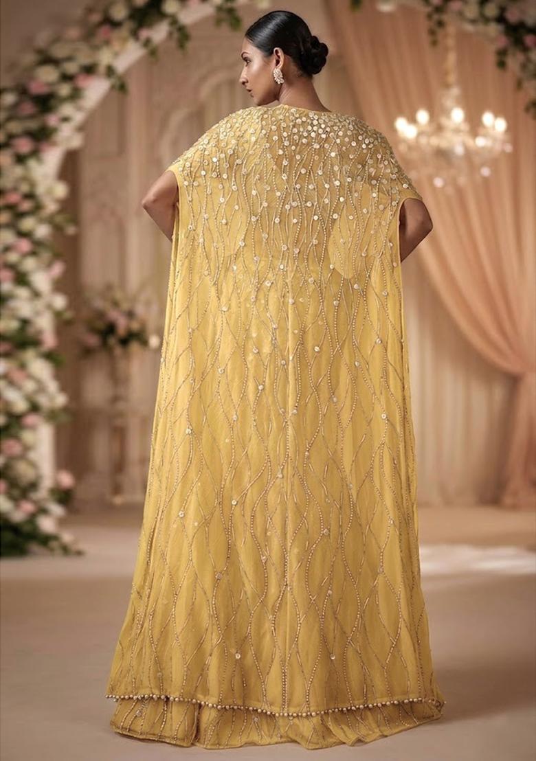 Pastel Yellow Embellished   Bridal Lehenga Set - Indya