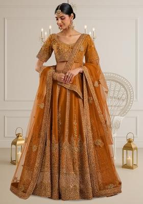 Yellow Embroidered Bridal Lehenga Set