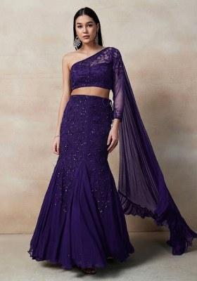 Violet Embellished Designer Lehenga Set