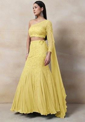 Yellow Embellished Designer Lehenga Set