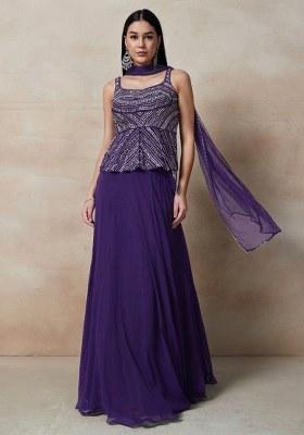 Violet Embellished Designer Lehenga Set