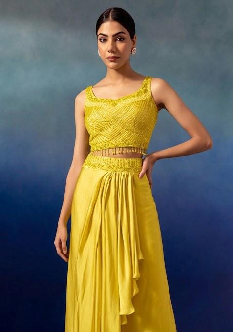 Yellow Embroidered Designer Lehenga Set
