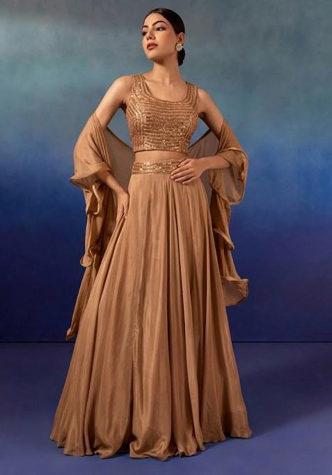 Beige Embellished Designer Lehenga Set