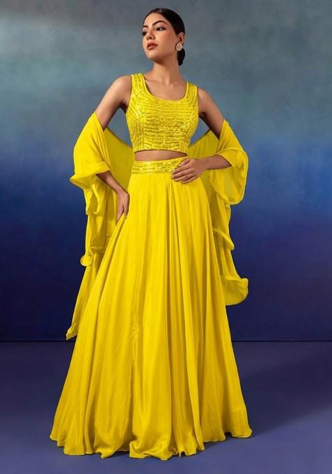 Yellow Embellished Designer Lehenga Set