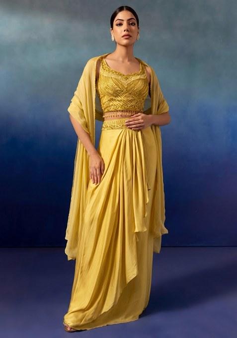 Primerose Yellow Embroidered Designer Lehenga Set