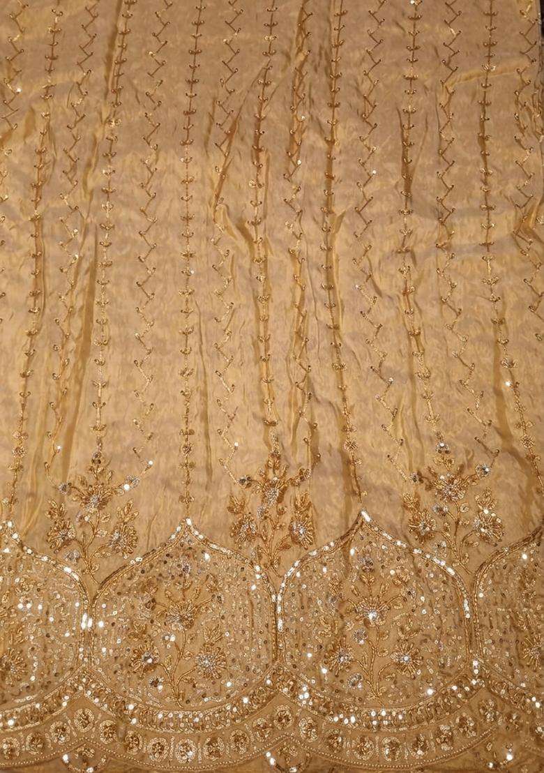 Gold Embroidered Cosmos Lehenga Set - Indya