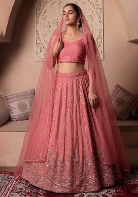 Rose Embroidered Cosmos Lehenga Set