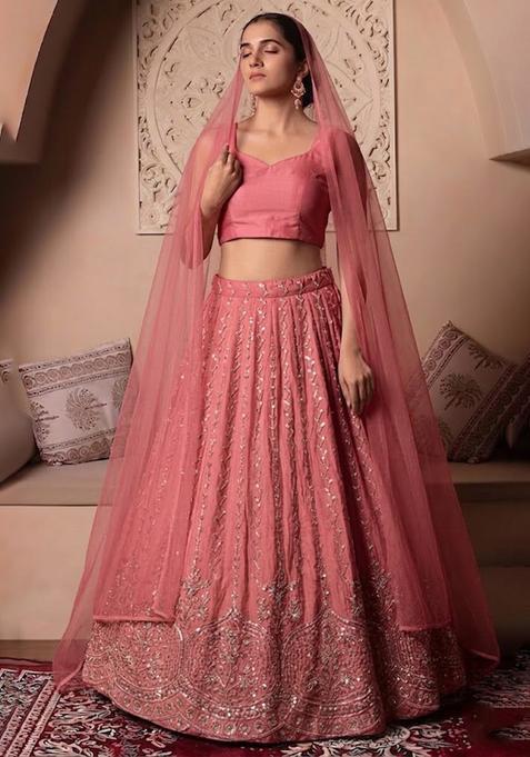 Rose Embroidered Cosmos Lehenga Set