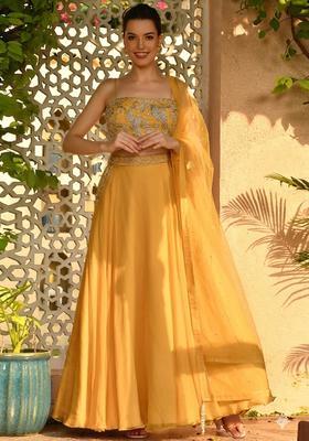 Mustard Yellow Handwork Lehenga Set