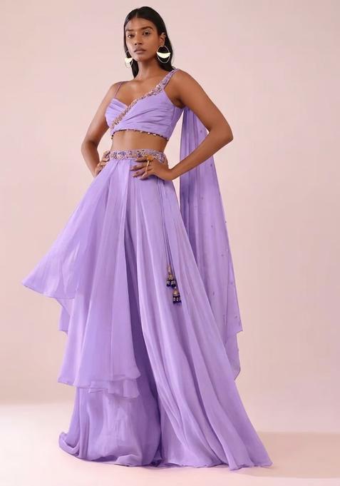 Lavender Handwork Lehenga Set