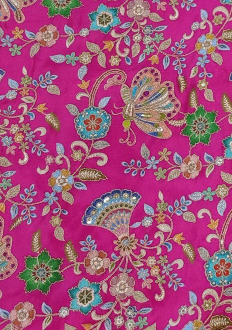 Magenta Pink Handwork Lehenga Set - Indya