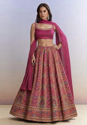 Rose Pink Handwork Lehenga Set