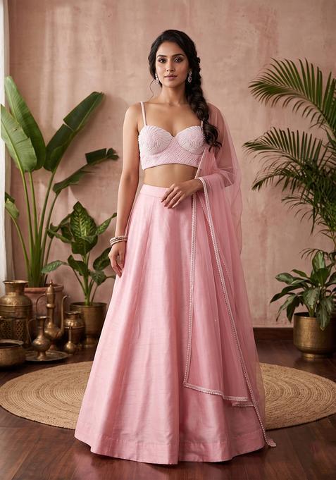 Baby Pink Handwork Lehenga Set