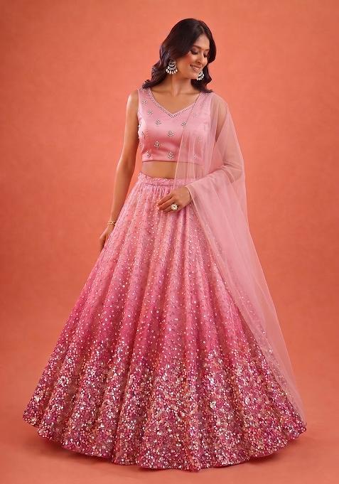 Baby Pink Handwork Lehenga Set