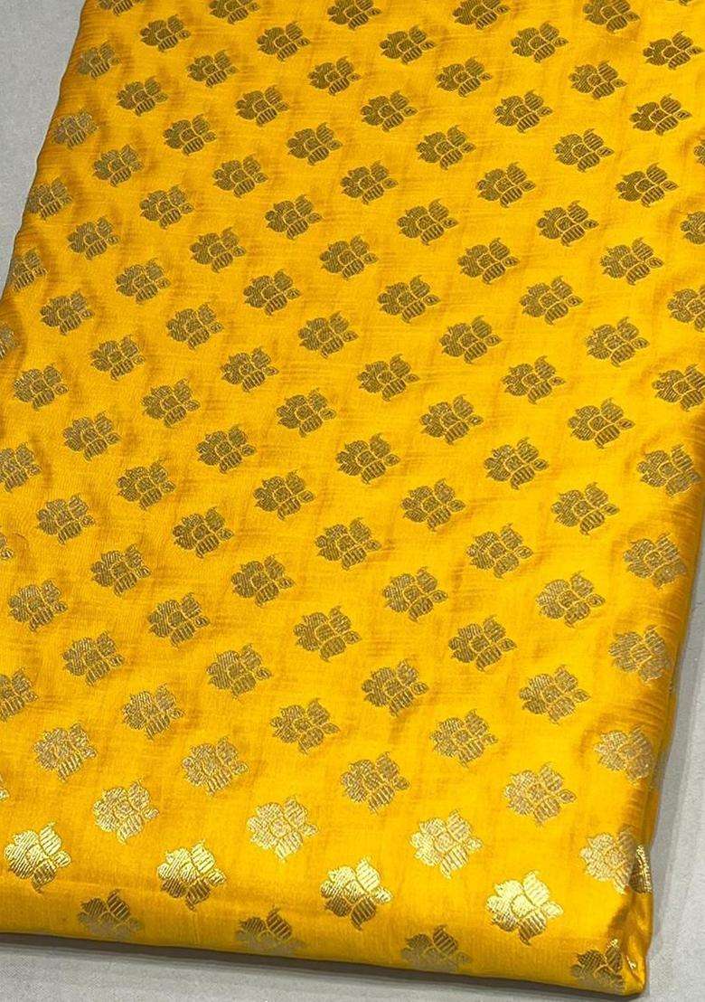 Mustard Yellow Brocade Fusion Set - Indya