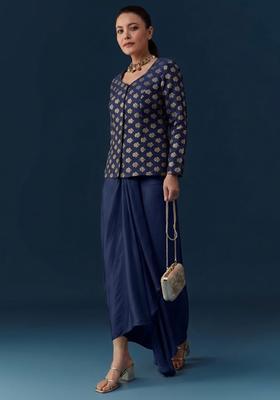 Midnight Blue Brocade Fusion Set