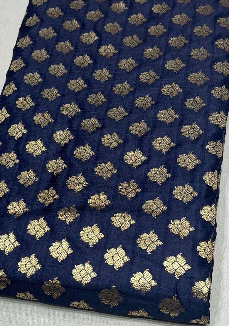 Midnight Blue Brocade Fusion Set - Indya