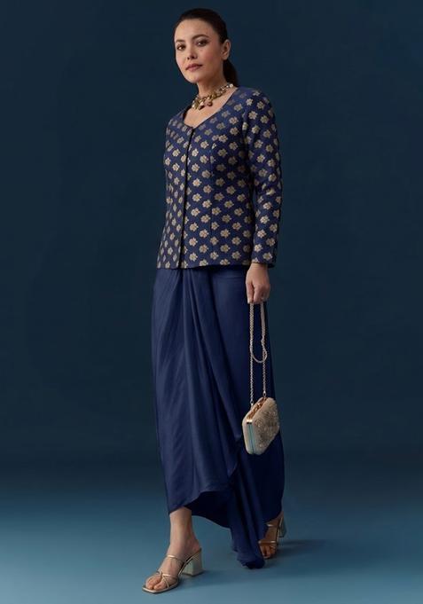 Midnight Blue Brocade Fusion Set