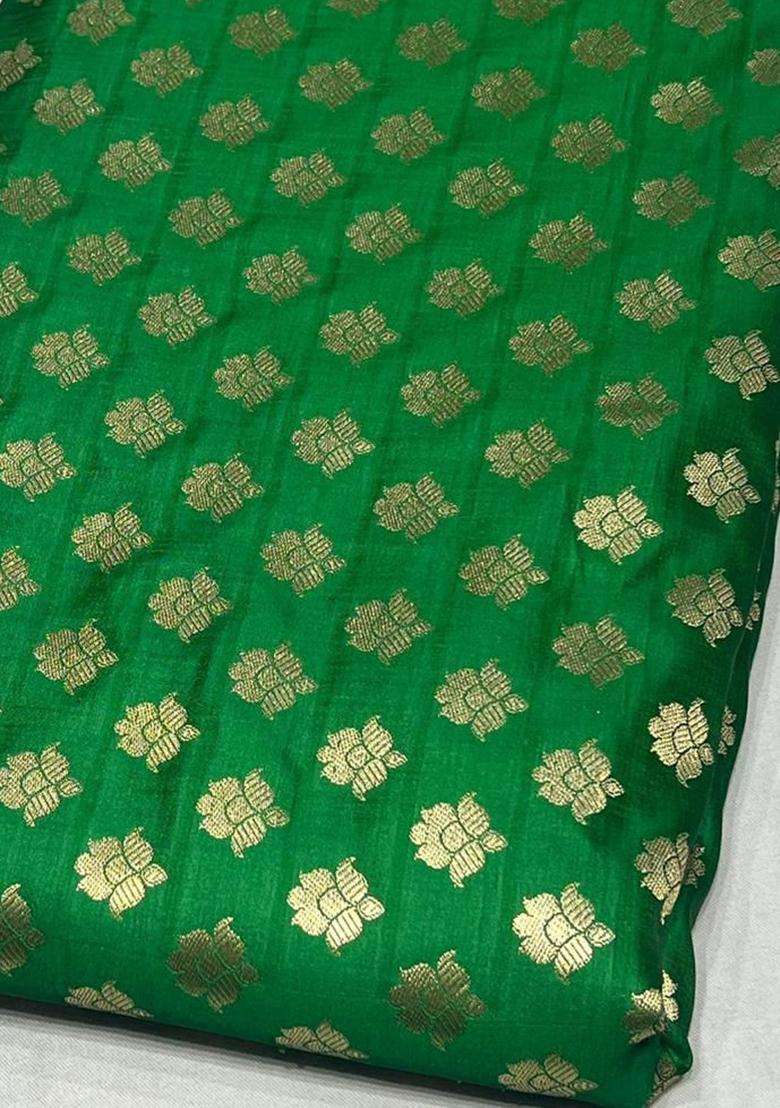 Green Brocade Fusion Set - Indya