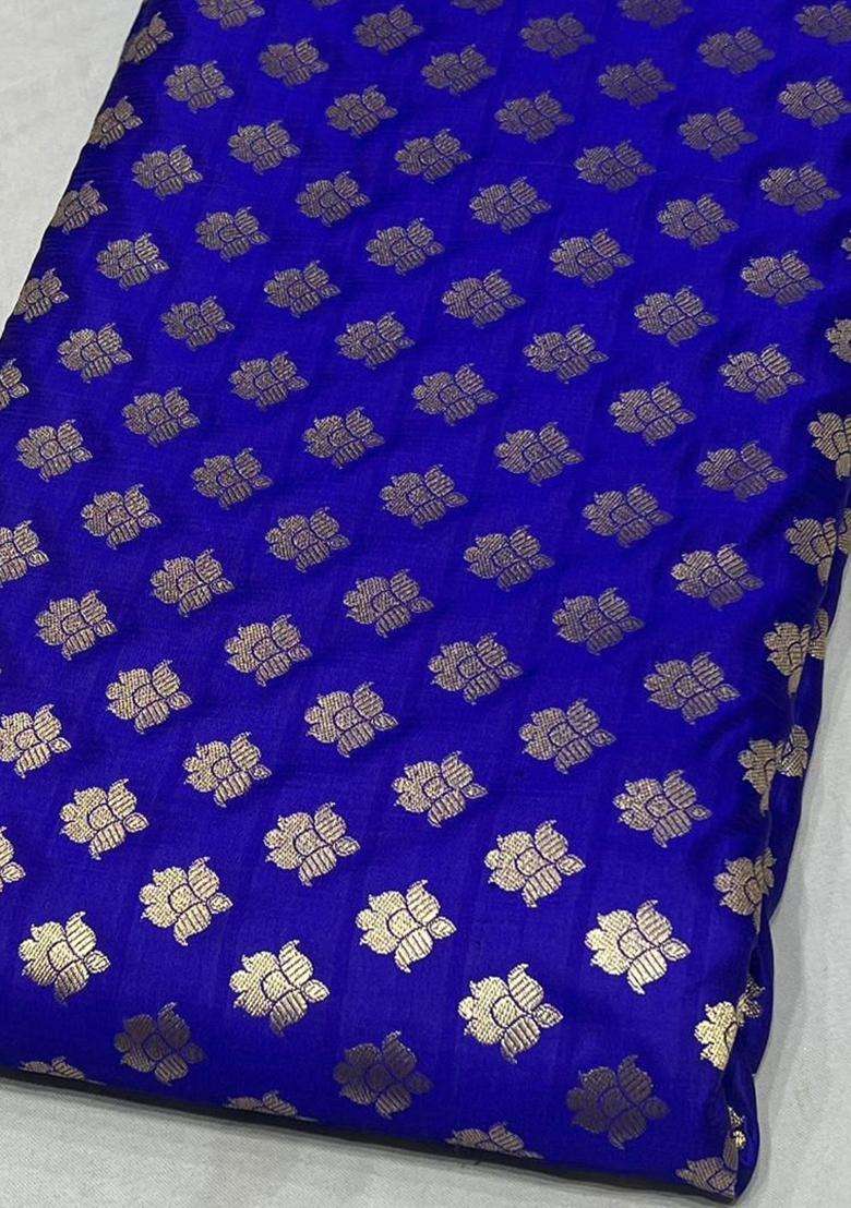 Royal Blue Brocade Fusion Set - Indya