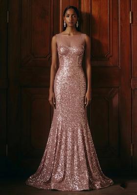 Pink Sequin Mesh Lehenga Set