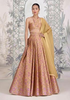 Antique Gold  Silk Lehenga Set