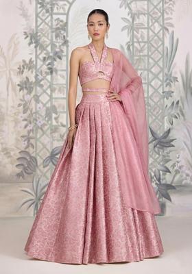 Pink  Silk Lehenga Set