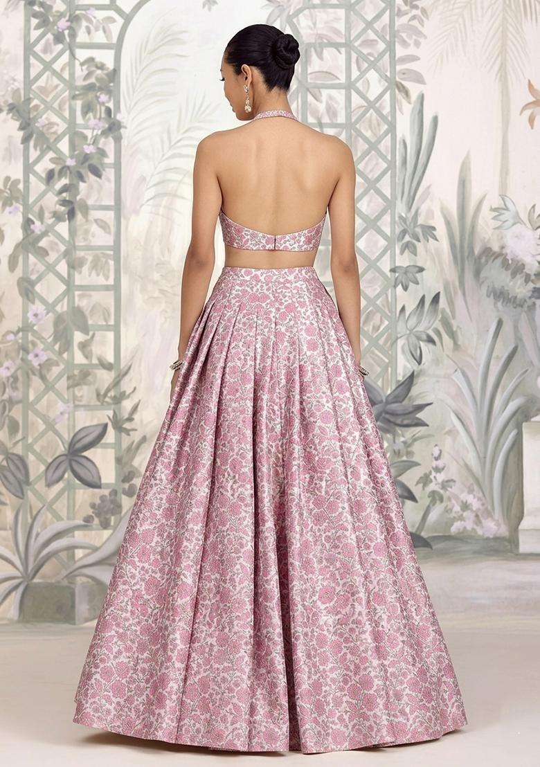 Lilac Silk Lehenga Set - Indya