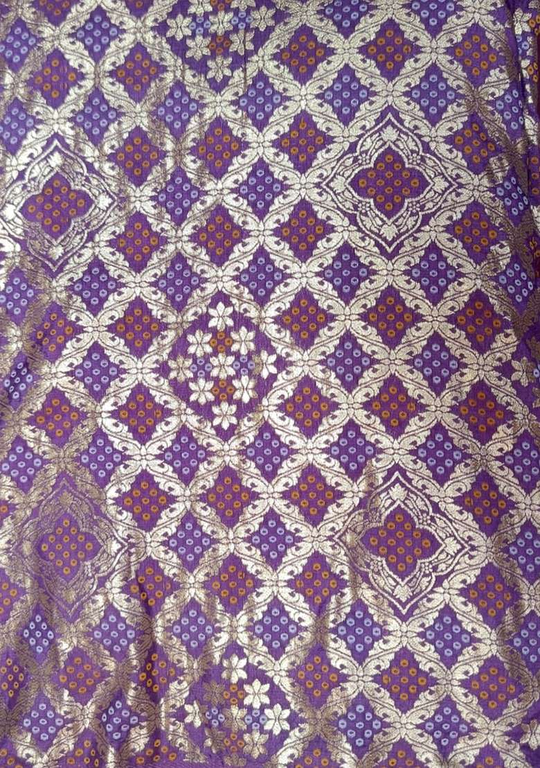Purple Zari Silk Lehenga Set - Indya