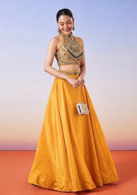 Yellow Handwork Lehenga Set