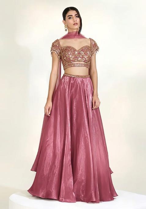 Rose Pink Handwork Lehenga Set