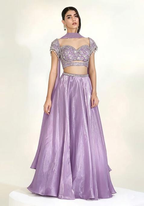 Lavender Purple Handwork Lehenga Set