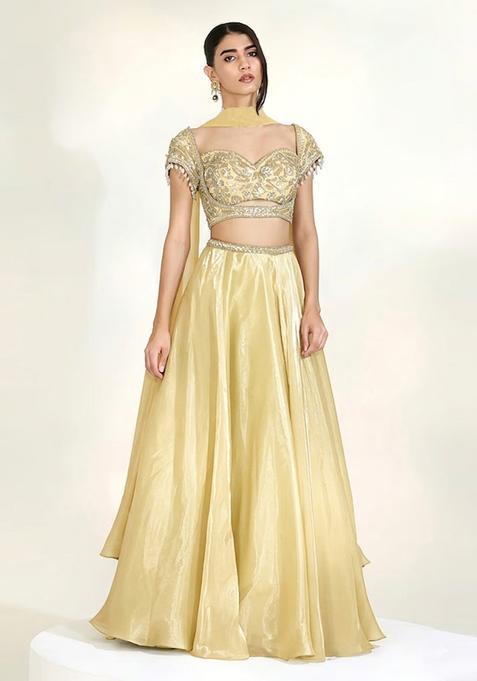 Yellow Handwork Lehenga Set