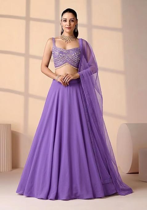 Lavender Purple Handwork Lehenga Set
