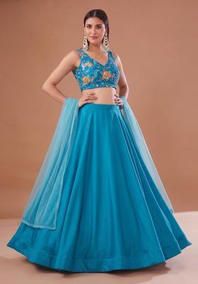 Orange Printed Crepe Anarkali With Dupatta