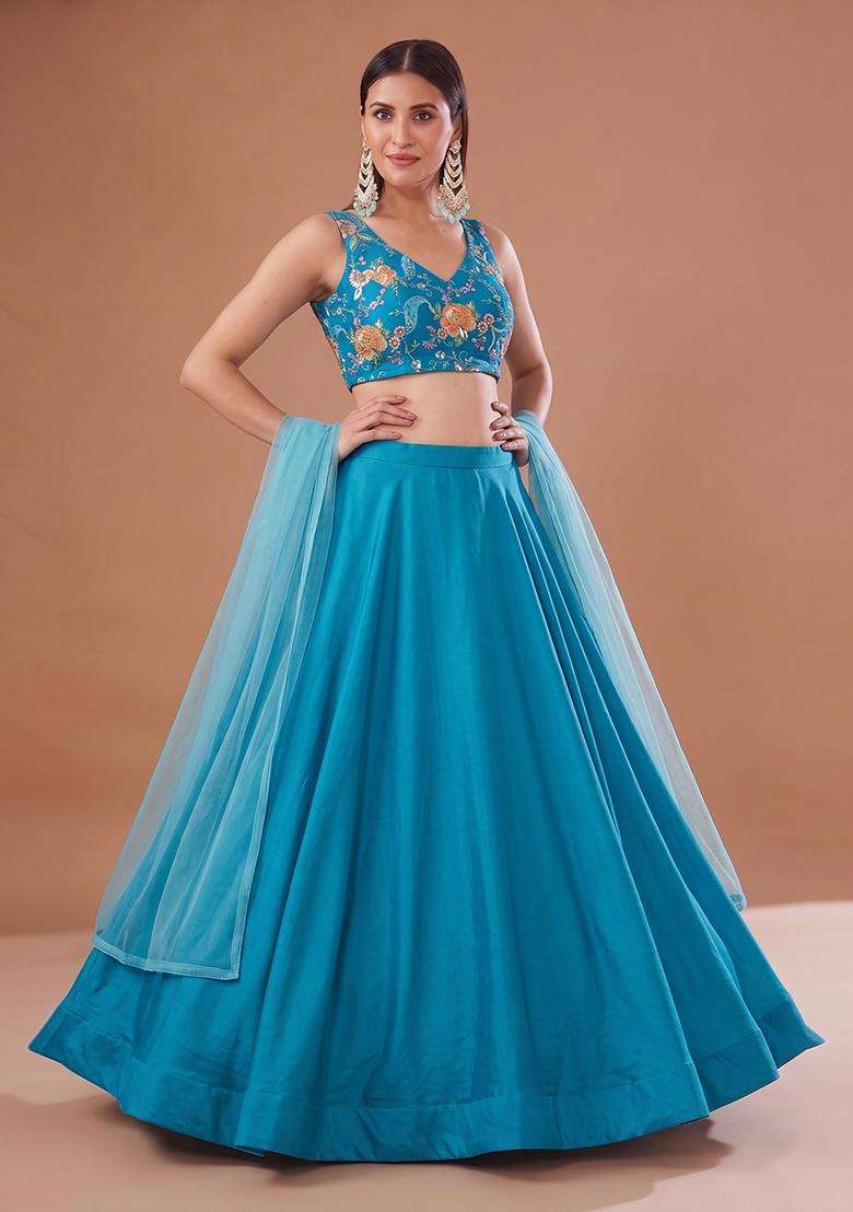 Orange Printed Crepe Anarkali With Dupatta - Indya