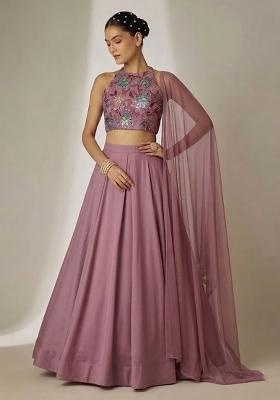 Pink Sequin Tissue Lehenga Set