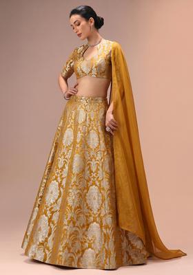 Mustard Silk Blend Lehenga Set