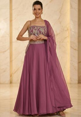 Pink Embroidered Handwork Lehenga Set