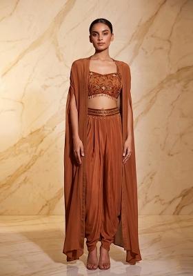 Copper Embroidered Handwork Fusion Set