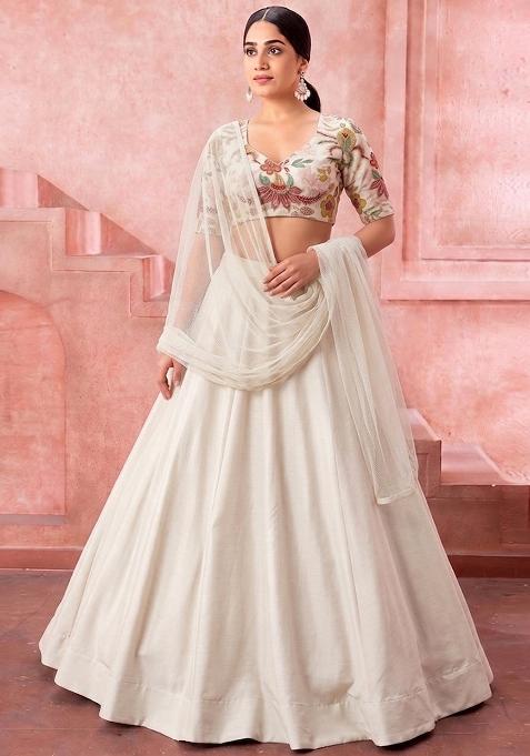 Off White Organza Lehenga Set