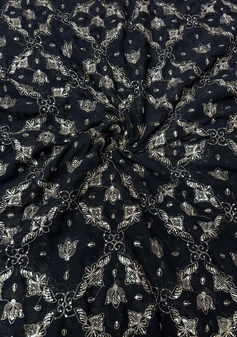 Black Embroidered Organza Lehenga Set for Diwali and Festive Wear - Indya