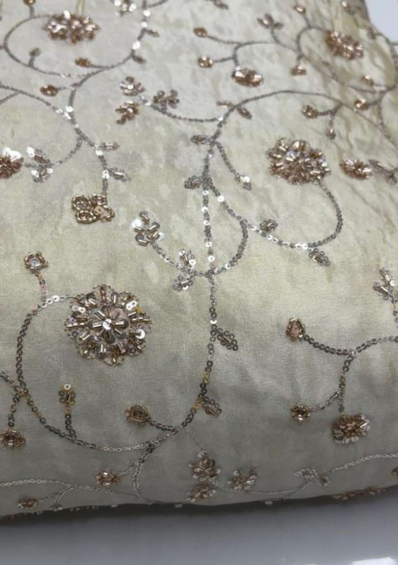 Ivory Cosmos Lehenga Set with Embroidered for Diwali | Wedding & Festive Wear - Indya